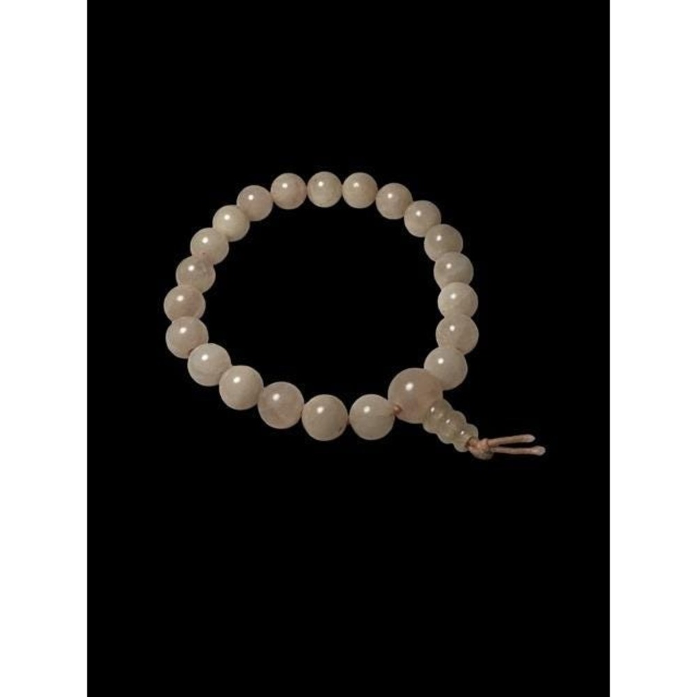 Rose Quartz Bead Bracelet – Adjustable Cord – Minimal Boho Meditation‎ Jewelry
